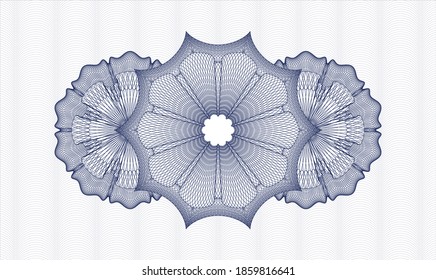 Rosette estilo pasaporte azul. Ilustración vectorial. Detallado 