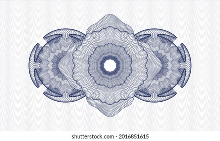 Blue passport style rosette. Vector Illustration. Detailed 