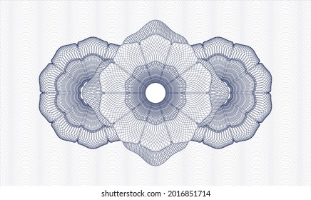 Rosette estilo pasaporte azul. Ilustración vectorial. Detallado 