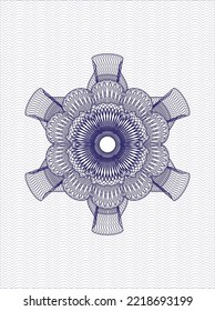 Rosette estilo pasaporte azul. Ilustración vectorial. Detallado. 