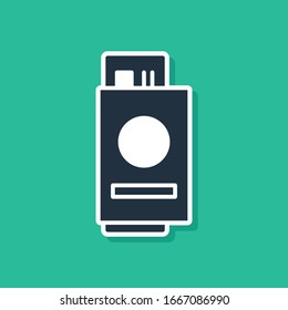 Blue Passport with ticket icon isolated on green background. Identification Document. Concept travel and tourism.  Vector Illustration