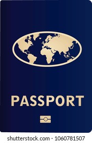 Blue  passport. vector illustration