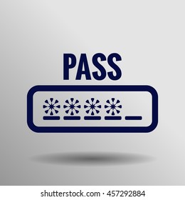 blue Password icon on the gray background