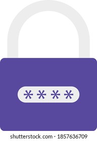 Blue Password Lock Concept Icon Illustration 