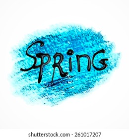 Blue pastel art spring vector background, icon. logo, design template for business, corporate, media style.