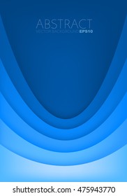 Blue pastel background vector overlap paper layer curve line gradient color tone with space for text design