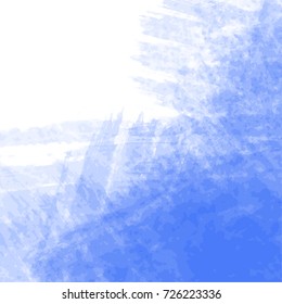 blue pastel crayon stroke irregular pattern on white background, vector illustration