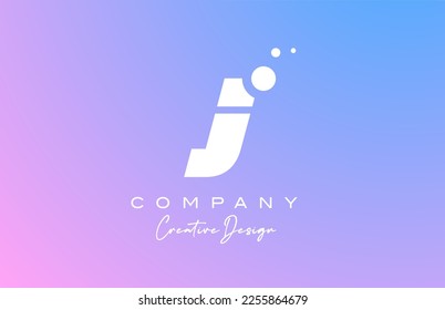 blue pastel J alphabet letter logo with white dots. Corporate creative template design for business and company