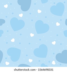 Blue Pastel Love Pattern Background
