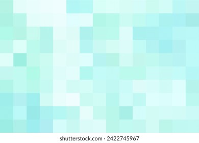 Blue pastel pixel background, gradient abstract tile background. Rectangular colourful check pattern.