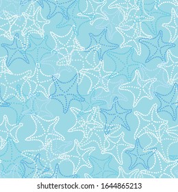 blue pastel starfish texture seamless vector pattern