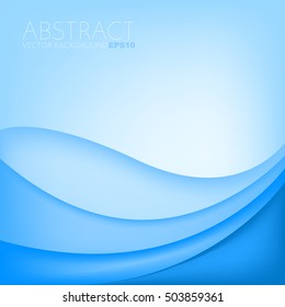 Blue pastel vector background curve line layer paper with space for design