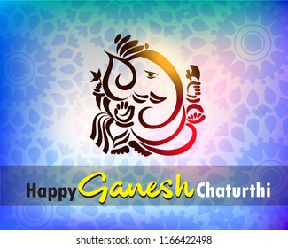 Blue pattern background on ganesh illustration 