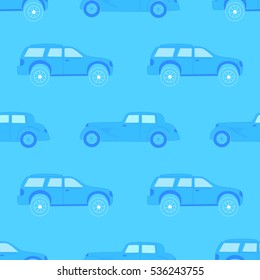 Blue pattern with cars. 