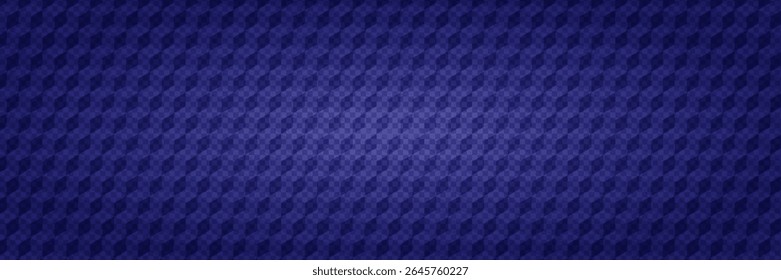 Blue Pattern With Cube On Transparent Checkerboard Background. Geometric Texture With Cubes And Grid. 3d Optic Illusion. Blue Abstract Bg With Checker Design. Tech Vector Graphic With Geometry Blocks.