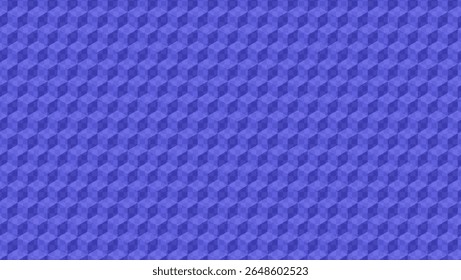 Blue Pattern With Cube On Transparent Checkerboard Background. Geometric Texture With Cubes And Grid. 3d Optic Illusion. Blue Abstract Bg With Checker Design. Tech Vector Graphic With Geometry Blocks.