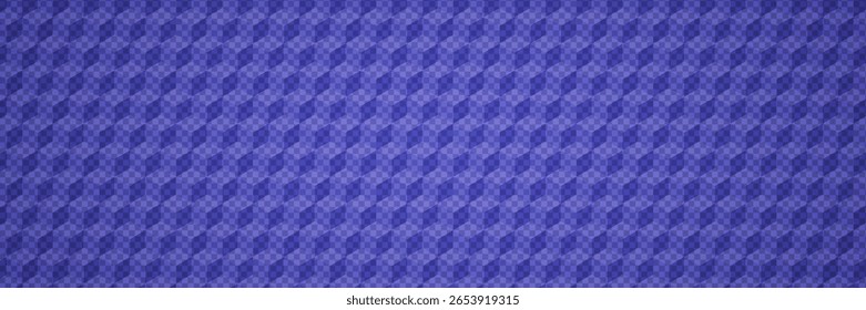 Blue Pattern With Cube On Transparent Checkerboard Background. Geometric Texture With Cubes And Grid. 3d Optic Illusion. Blue Abstract Bg With Checker Design. Tech Vector Graphic With Geometry Blocks.