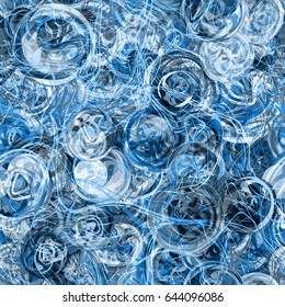 Blue pattern with curved stripes. Seamless texture for fabric, wrapping, home decor.