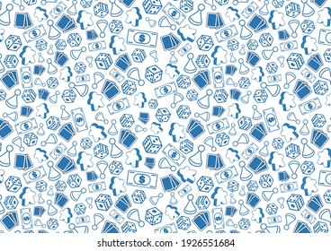 Blue Pattern for dice game board game monopoly