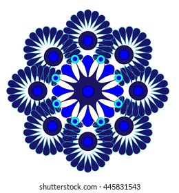 blue pattern element on a white background