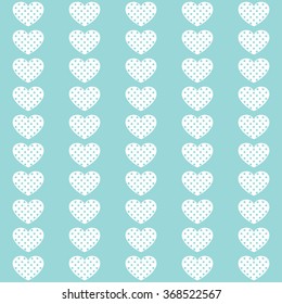 Blue pattern with hearts. 