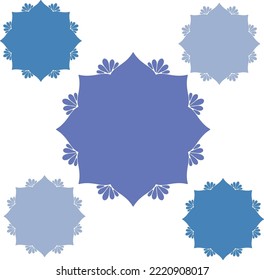 Blue pattern kaleidoscope shape ornament