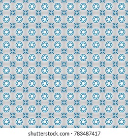 Blue pattern on a gray background.
