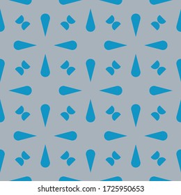 Blue pattern on grey seamless background.