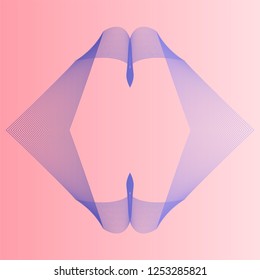 Blue pattern on pink background
