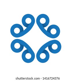 blue pattern on the white background