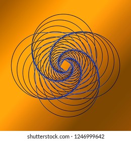 Blue pattern on yellow background
