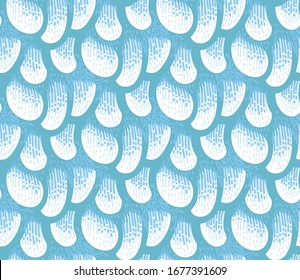 blue pattern with scales. abstract seamless wavy background. for fabric design, wallpaper, posters, decoration
