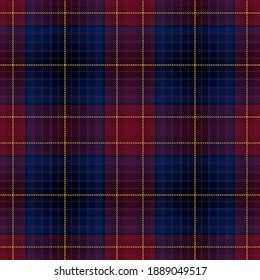 Trazado azul textil sin costura textura vectorial trenzado tartán inmaculado. rojo de diseño abstracto