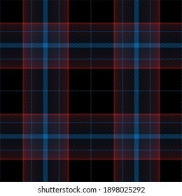 Blauer Muster Textil nahtlose tartan plaid Vektorstruktur. Hintergrund-Rot