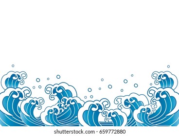 Blue pattern of wave and water