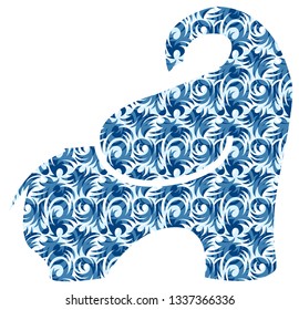 blue patterned elephant vector image