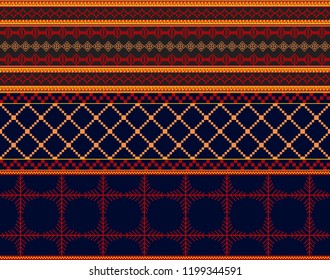 Blue patterns of Northern Thai tribal clothing that inhabit the mountain
