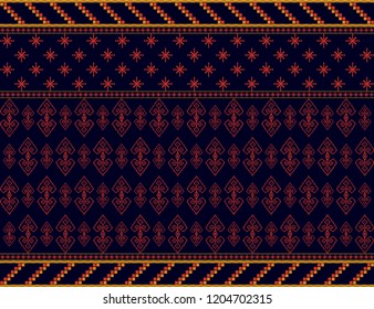 Blue patterns of Northern Thai tribal clothing that inhabit the mountain