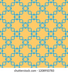 Blue patterns on orange background
