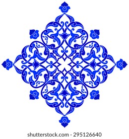 Blue patterns series designed utilizing the old Ottoman motifs