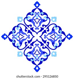 Blue patterns series designed utilizing the old Ottoman motifs