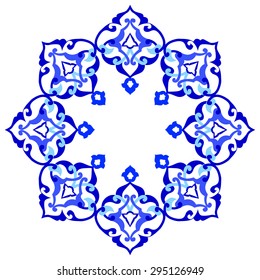 Blue patterns series designed utilizing the old Ottoman motifs