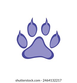 blue paw print dog cat vector