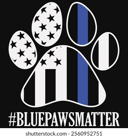 Blue Paws Matter USA Flag With Dog Paw T-shirt Design, Dog Shirt, Pet Design, Animal, Dog Shirt