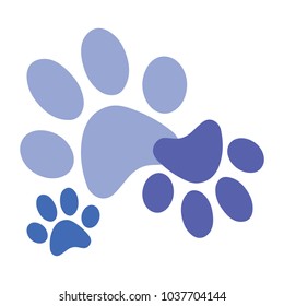 Blue paws vector icon print 
