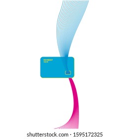 Blue Payment Card Illustration Concept, Modern Digital Payment