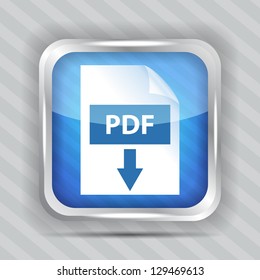 blue pdf download icon on a striped background