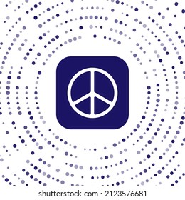 Blue Peace icon isolated on white background. Hippie symbol of peace. Abstract circle random dots. Vector