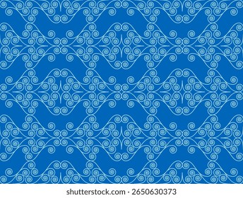 Blue peacock feather seamless pattern