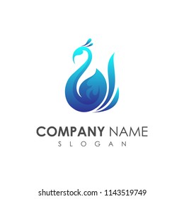 blue peacock logo template